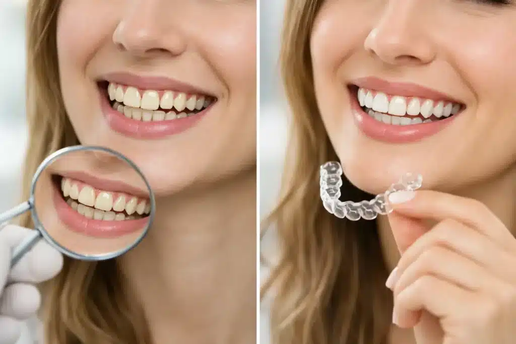 Antes y después sonrisa con alineadores