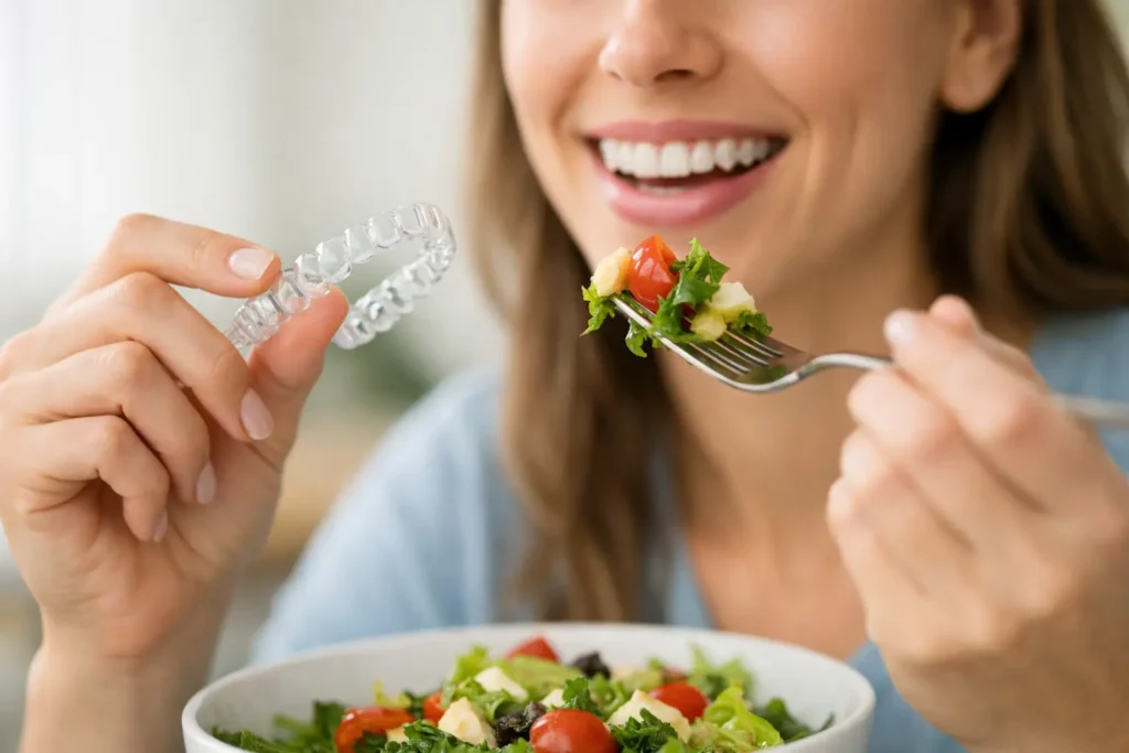 ¿Se puede comer con alineadores?
